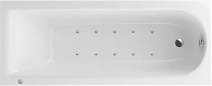 Акриловая ванна Excellent Aurum Aero WAEX.AUR18.AERO.CR 180x80 см, с каркасом, со сливом-переливом, прямоугольная, пристенная