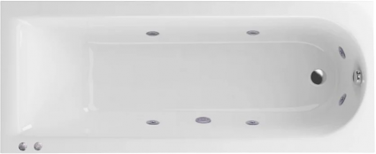 Акриловая ванна Excellent Aurum Slim Hydro WAEX.AUR18S.HYDRO.CR 180x80 см, с гидромассажем, с каркасом, со сливом-переливом, прямоугольная, встраиваемая