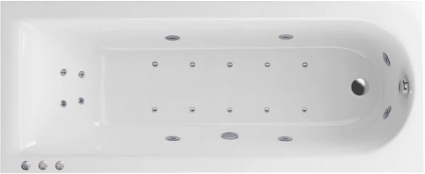 Акриловая ванна Excellent Aurum Slim Lux WAEX.AUR17S.LUX.CR 170x70 см, с гидромассажем, с каркасом, со сливом-переливом, прямоугольная, встраиваемая