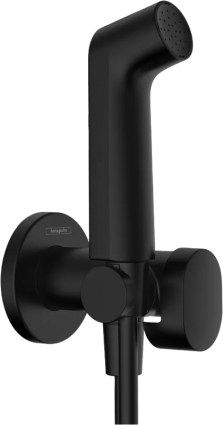 Гигиенический душ Hansgrohe Bidette S 1jet 29232670 со смесителем, C ВНУТРЕННЕЙ ЧАСТЬЮ, матовый черный в современном стиле