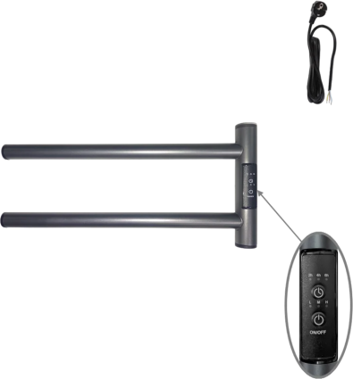 Полотенцесушитель электрический Маргроид Cook Cook-1840-1049-7024R 19х40.5 R, графитовый серый, E-образный