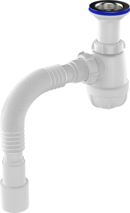 Сифон для мойки Aquant Standart B0515-17-MR с удлинённой горловиной, белый