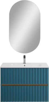 Мебель для ванной комнаты Art&Max Elegant 80 подвесная, аквамарин, матовая, с ящиками
