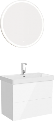 Мебель для ванной комнаты VitrA Metropole Pure 80 глянцевая белая подвесная, с доводчиками
