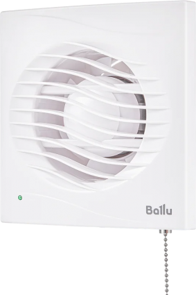 Вытяжной вентилятор Ballu AR BAF-AR 100 VP с тяговым выключателем, белый, с обратным клапаном