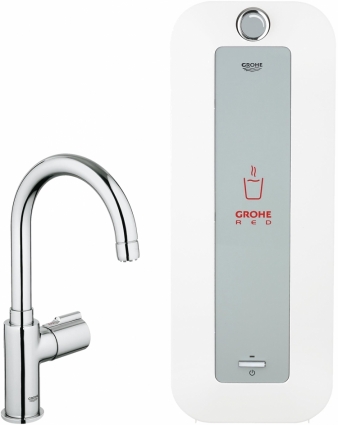 Кран Grohe Red Mono 30080000 с водонагревателем, однорычажный, хром