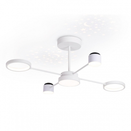 Потолочная светодиодная люстра Ambrella light Comfort LineTech FL51631 в стиле Хай-тек, цвет белый
