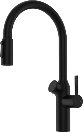 Смеситель для кухни Oulin OL-8018 Black однорычажный, черный, длина излива 22 см