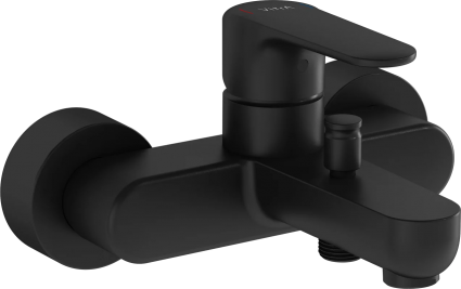 Смеситель для ванны с душем VitrA Root Round A4272536EXP черный, однорычажный, длина излива 16.5 см