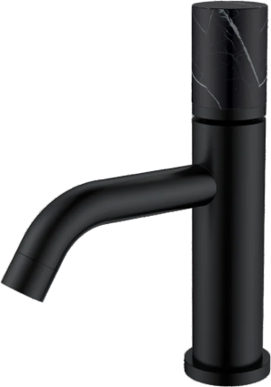 Смеситель для раковины Boheme Stick 121-B-MR-B черный, черный мрамор, однорычажный, длина излива 13.5 см