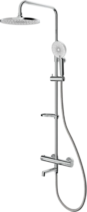 Душевая стойка Milardo Ideal Spa ILSSBTHM06 хром глянцевый штанга 114 см, шланг пластиковый 150 см