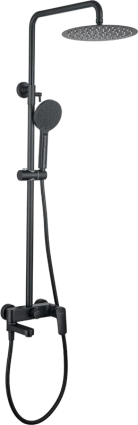 Акватек Душевая стойка AQUATEK AQ2040MB матовая черная цвет черный, штанга 130.3 см