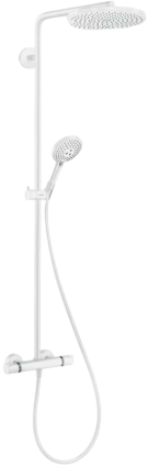 Душевая стойка Hansgrohe Raindance Select S Showerpipe 240 27633700 матовый белый штанга 119 см, шланг пластиковый 160 см