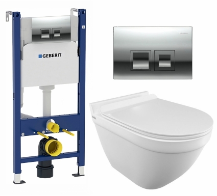Комплект 3 в 1 инсталляция Geberit Duofix + Унитаз подвесной Iddis Cloud CLORDSEi25 + кнопка хром