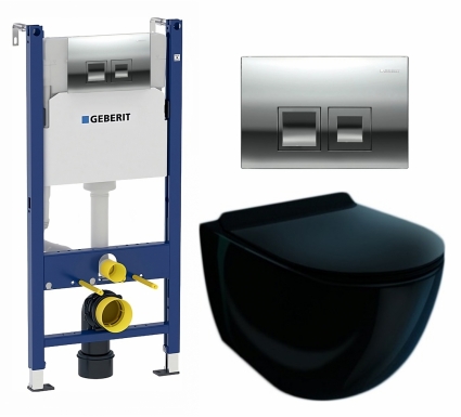 Комплект 3 в 1 инсталляция Geberit Duofix + Унитаз подвесной Esbano Garcia ESUPGARCB + кнопка хром
