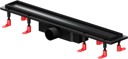 Душевой трап (лоток) Am.Pm PrimeFlow Tile 60 см, черный матовый, в пол, выпуск боковой