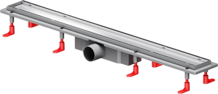 Душевой трап (лоток) Am.Pm PrimeFlow Tile 80 см, сталь матовая, в пол, выпуск боковой