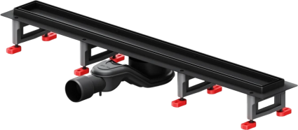 Душевой трап (лоток) Am.Pm MasterFlow Tile 70 см, черный матовый, в пол, выпуск боковой