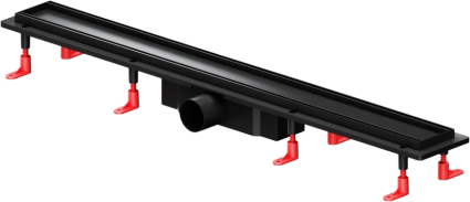 Душевой трап (лоток) Am.Pm PrimeFlow Tile 80 см, черный матовый, в пол, выпуск боковой