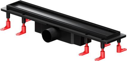 Душевой трап (лоток) Am.Pm PrimeFlow Tile 50 см, черный матовый, в пол, выпуск боковой
