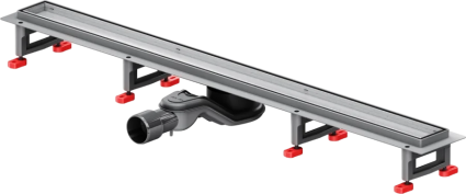 Душевой трап (лоток) Am.Pm MasterFlow Tile 90 см, сталь матовая, в пол, выпуск боковой