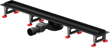 Душевой трап (лоток) Am.Pm MasterFlow Tile 80 см, черный матовый, в пол, выпуск боковой