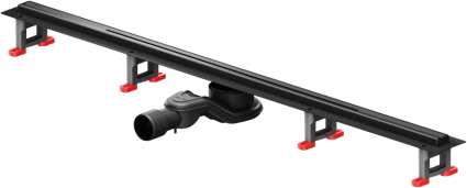 Душевой трап (лоток) Am.Pm MasterFlow Slim line 100 см, черный матовый, в пол, выпуск боковой