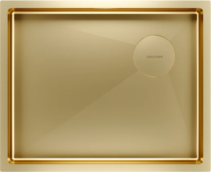 Мойка кухонная Paulmark Next-Skew PM885444-BG брашированное золото брашированная, прямоугольная, 54x44 см