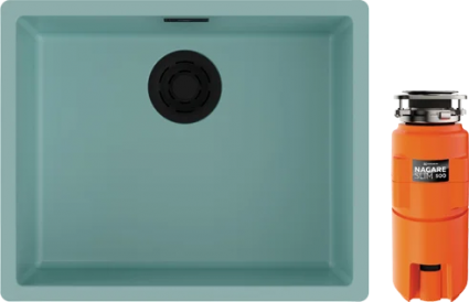 Комплект Мойка кухонная Omoikiri Yamakawa 55-Integra-AZ azur blue + Измельчитель Nagare slim 500 матовая, прямоугольная