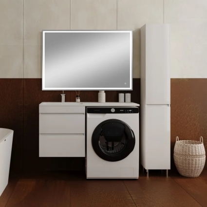 Мебель для ванной комнаты Style Line Даллас 115 L Люкс Plus подвесная, зеркало DIWO Дмитров, глянцевая, с ящиками