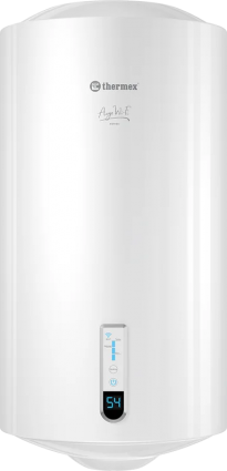 Накопительный водонагреватель Thermex Auga 111394 100 V Wi-Fi ТЭН, белый, с индикатором нагрева, с дисплеем