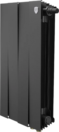Радиатор биметаллический Royal Thermo Piano Forte 500 VDR80 4 секции, межосевое расстояние 8 см, noir sable, на площадь 9 кв.м., черный