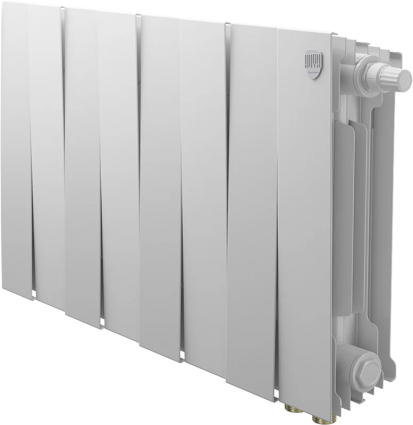 Радиатор биметаллический Royal Thermo Piano Forte 300 VDR80 8 секций, межосевое расстояние 8 см, bianco traffico, на площадь 10 кв.м., белый
