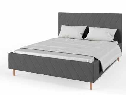 Кровать MYROOM Family Афина-3 140х200 серого цвета с подъемным механизмом, с ящиком для хранения