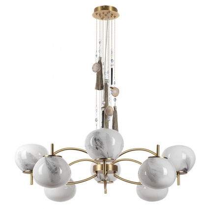 Подвесная люстра Odeon Light Exclusive Modern Fiolent 5432/8 в стиле арт-деко, цвет белый