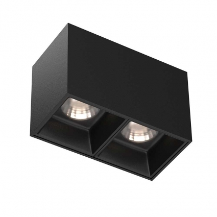 Потолочный светодиодный светильник Maytoni Technical Alfa Led C065CL-02-L12W4K-B в современном стиле, цвет черный
