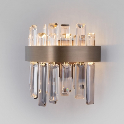 Настенный светодиодный светильник Bogates Sparkle 418/1 в стиле арт-деко, цвет дымчатый
