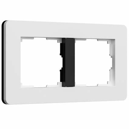 Рамка Werkel Split на 2 поста белый/черный W0023068 4690389208225 в современном стиле, цвет белый