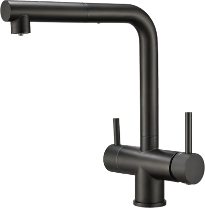 Смеситель для кухни Emar Steel ЕСВ 7017 black однорычажный, черный