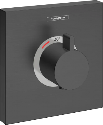 Термостатический смеситель Hansgrohe ShowerSelect Highflow 15760340 для душа, шлифованный черный хром, термостат