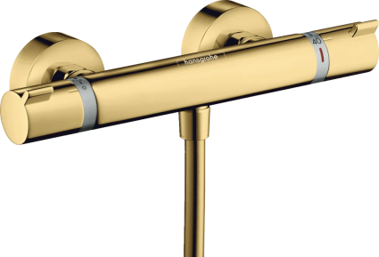 Термостатический смеситель Hansgrohe Ecostat Comfort 13116990 для душа, полированное золото, термостат