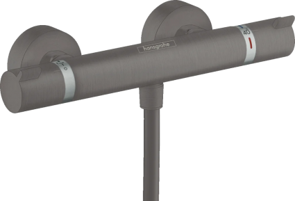 Термостатический смеситель Hansgrohe Ecostat Comfort 13116340 для душа, шлифованный черный хром, термостат