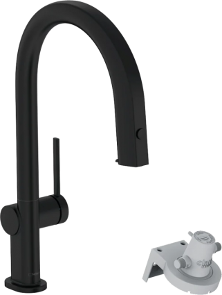 Смеситель для кухни Hansgrohe Aqittura M91 76803670 матовый черный однорычажный, длина излива 21 см