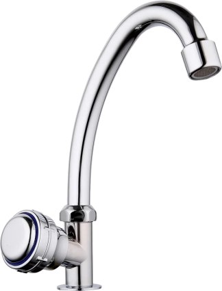 Кран D-lin 911-2 D151911-2 хром двухвентильный, длина излива 11.6 см