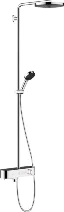 Душевая стойка Hansgrohe Pulsify S Showerpipe 260 1jet 24230000 хром штанга 150 см, шланг пластиковый 160 см