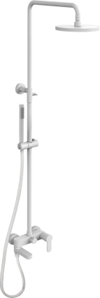 Душевая стойка Paffoni BLU ZCOL632BO белый матовый штанга 132 см, шланг двойная оплетка 150 см