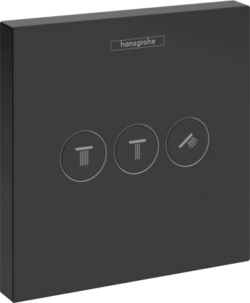 Переключатель потоков Hansgrohe ShowerSelect 15764670 на три потребителя, матовый черный в современном стиле