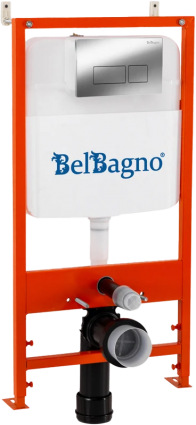 Комплект BelBagno BB026/BB041CR с кнопкой смыва хром глянцевый, 54.8x19.5x107 см,  в современном стиле