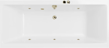 Акриловая ванна Excellent Pryzmat Soft 200x90 см, с гидромассажем, с каркасом, со сливом-переливом, фурнитура бронза, прямоугольная, объем 380 л.