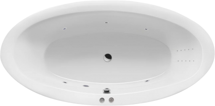 Акриловая ванна Excellent Lumina Line Nano 190x95 см, с гидромассажем, овальная, с каркасом, со сливом-переливом, объем 260 л.